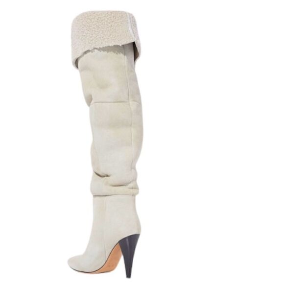 IRO Graceful shearling over-the-knee boots New (Flawed) - Picture 9 of 11